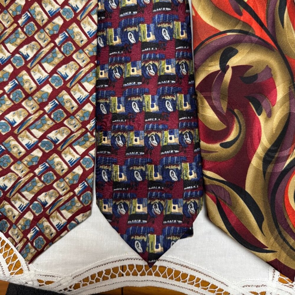 Collection of 3 100% silk J. Garcia ties.